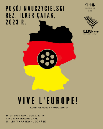 Plakat drugiego spotkania z cyklu "Vive l'Europe!" grafika: Magdalena Grudzinska