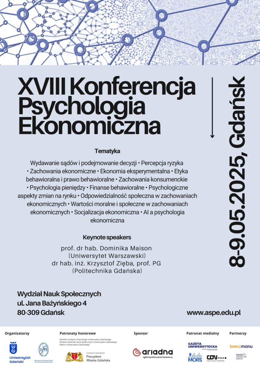 plakat konferencja psychologia ekonomiczna Uniwersytet Gdański