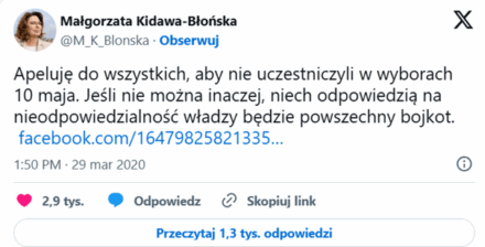 post Małgorzata Kidawa Błońska