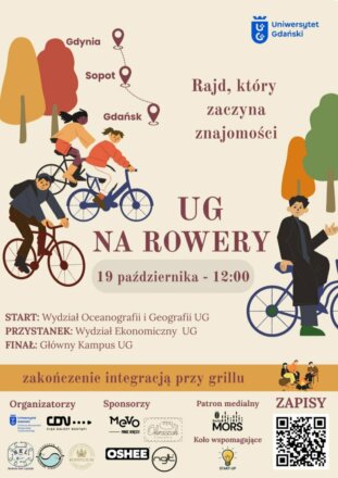 Rajd Rowerowy UG plakat rower zapowiedź wydarzenie
