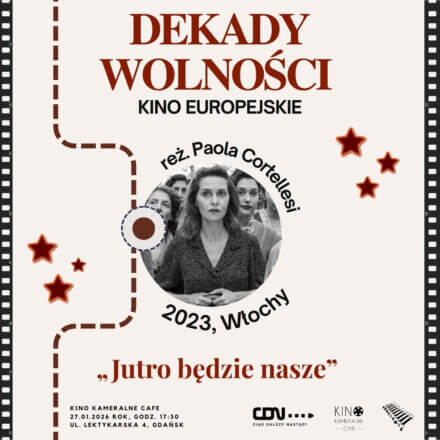 Plakat promujący spotkanie i gościa